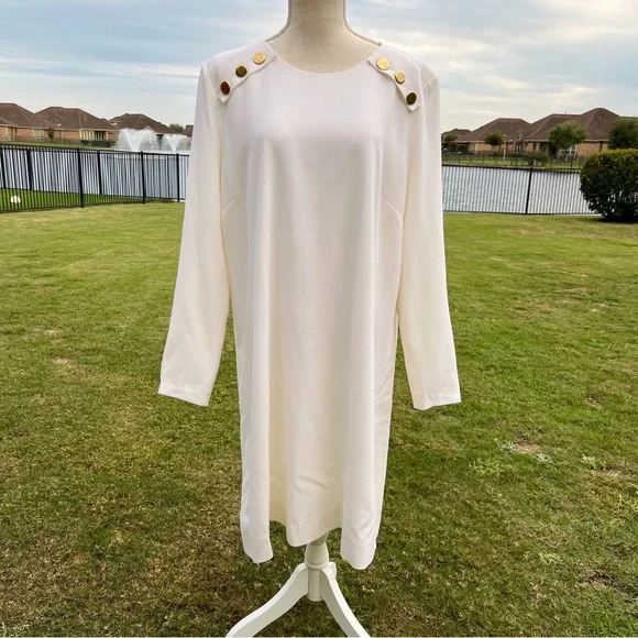 fitted lace wedding dress Princess Polly Women's Carlee Mock Neck Long Sleeve Rib Sweater Minidress - Natural main image 1